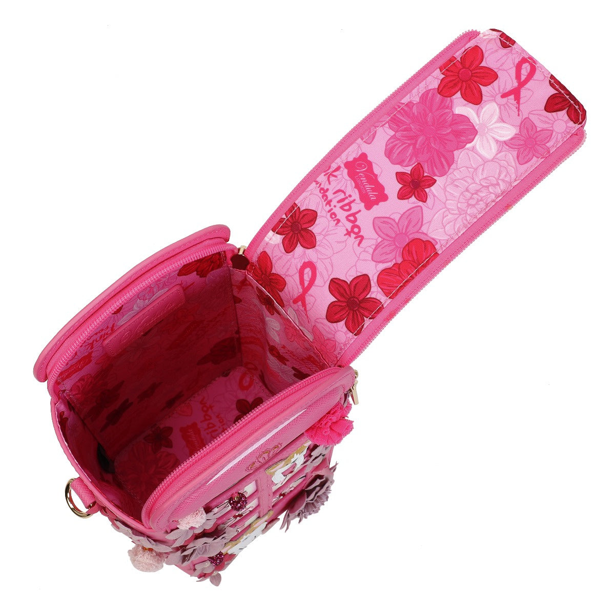 Vendula X Pink Ribbon Foundation - London Cats & Corgis Floral Pink Telephone Box