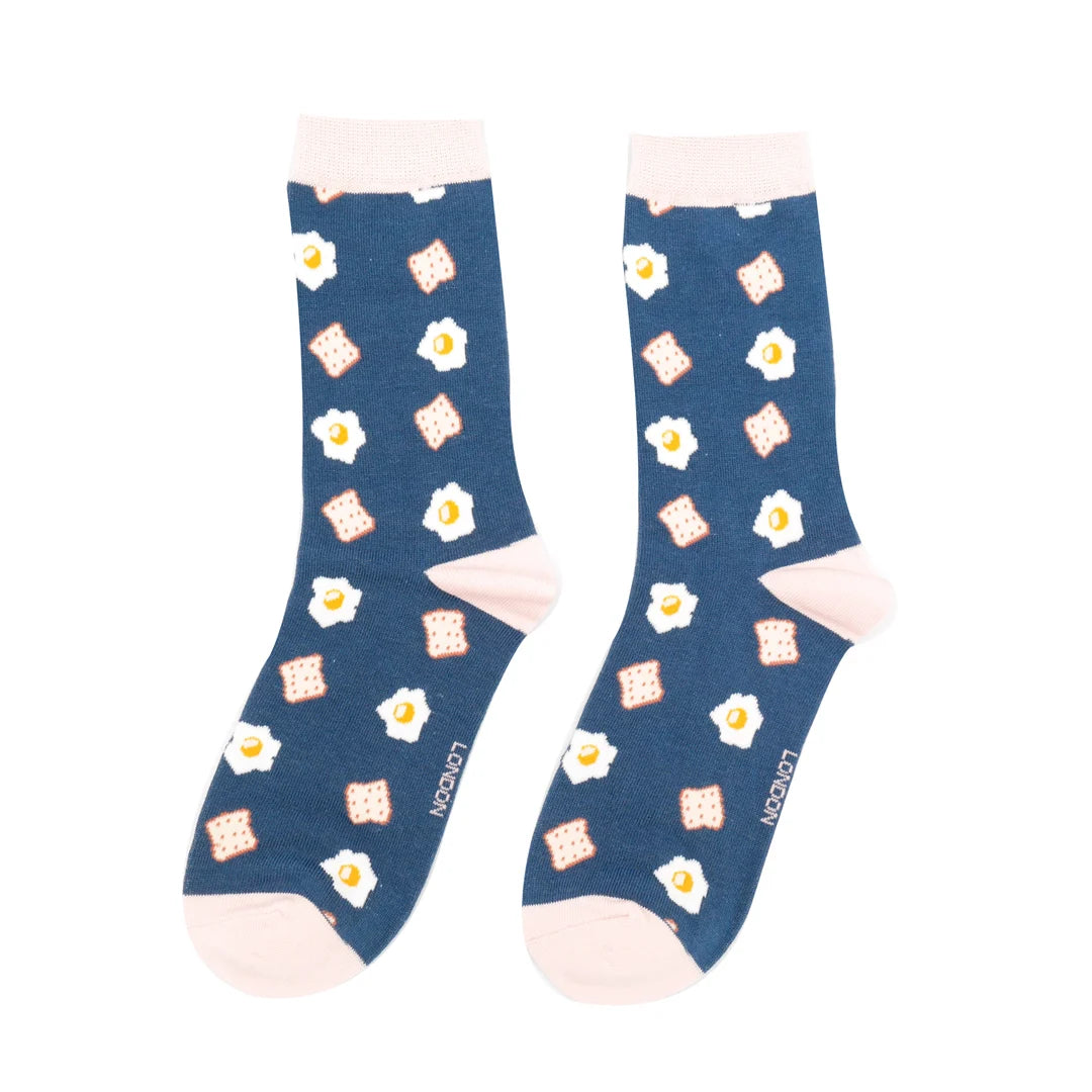 Eggs & Toast Socks Navy