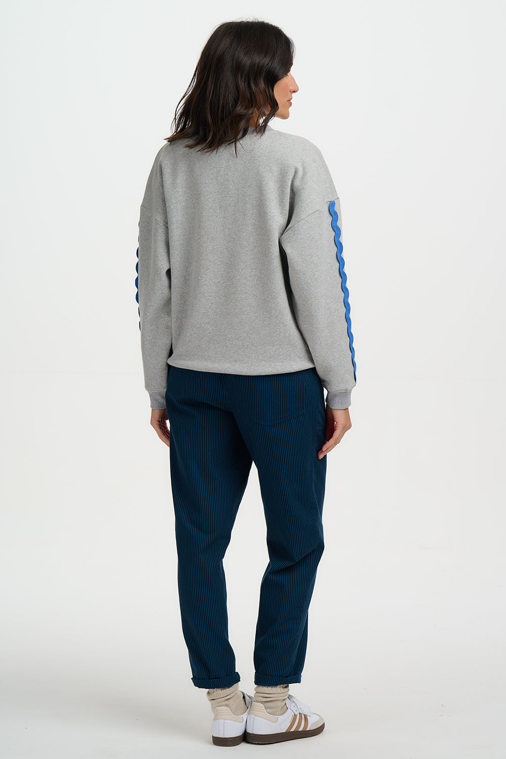 Eadie Relaxed Sweatshirt - Grey Marl, Lobster