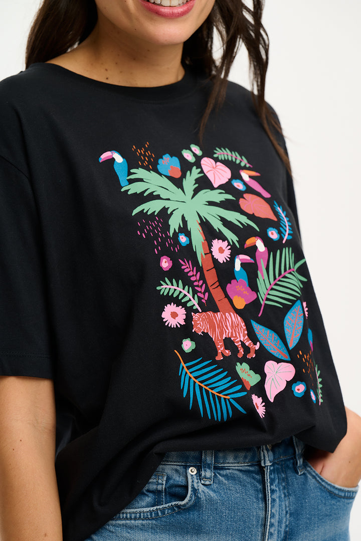 Kinsley Relaxed T-shirt - Black, Tigers & Toucans
