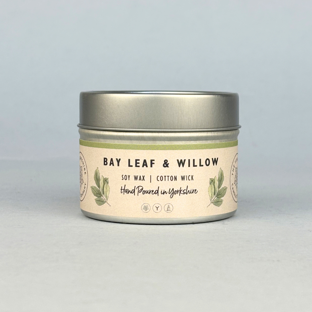 Bay Leaf & Willow Small Tin | Scented Candle | Soy Wax