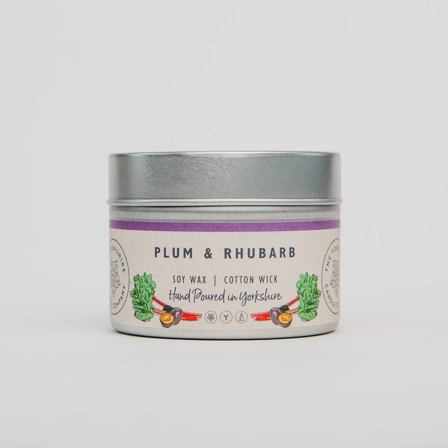 Plum & Rhubarb Small Tin | Scented Candle | Soy Wax