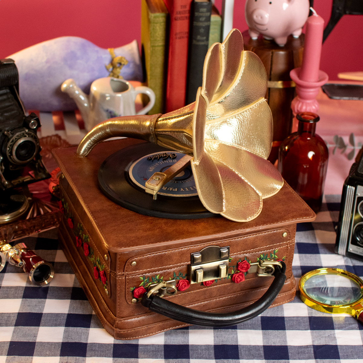 Vendula Vintage Rose Gramophone Case Bag