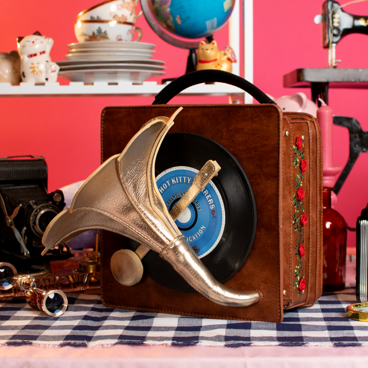 Vendula Vintage Rose Gramophone Case Bag