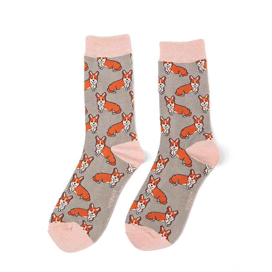 Corgis Socks Grey