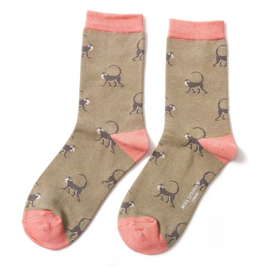 Monkeys Socks Olive