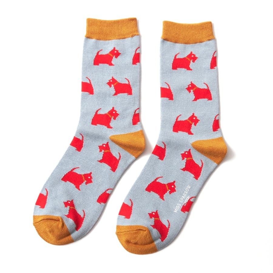 Westie Pups Socks Duck Egg
