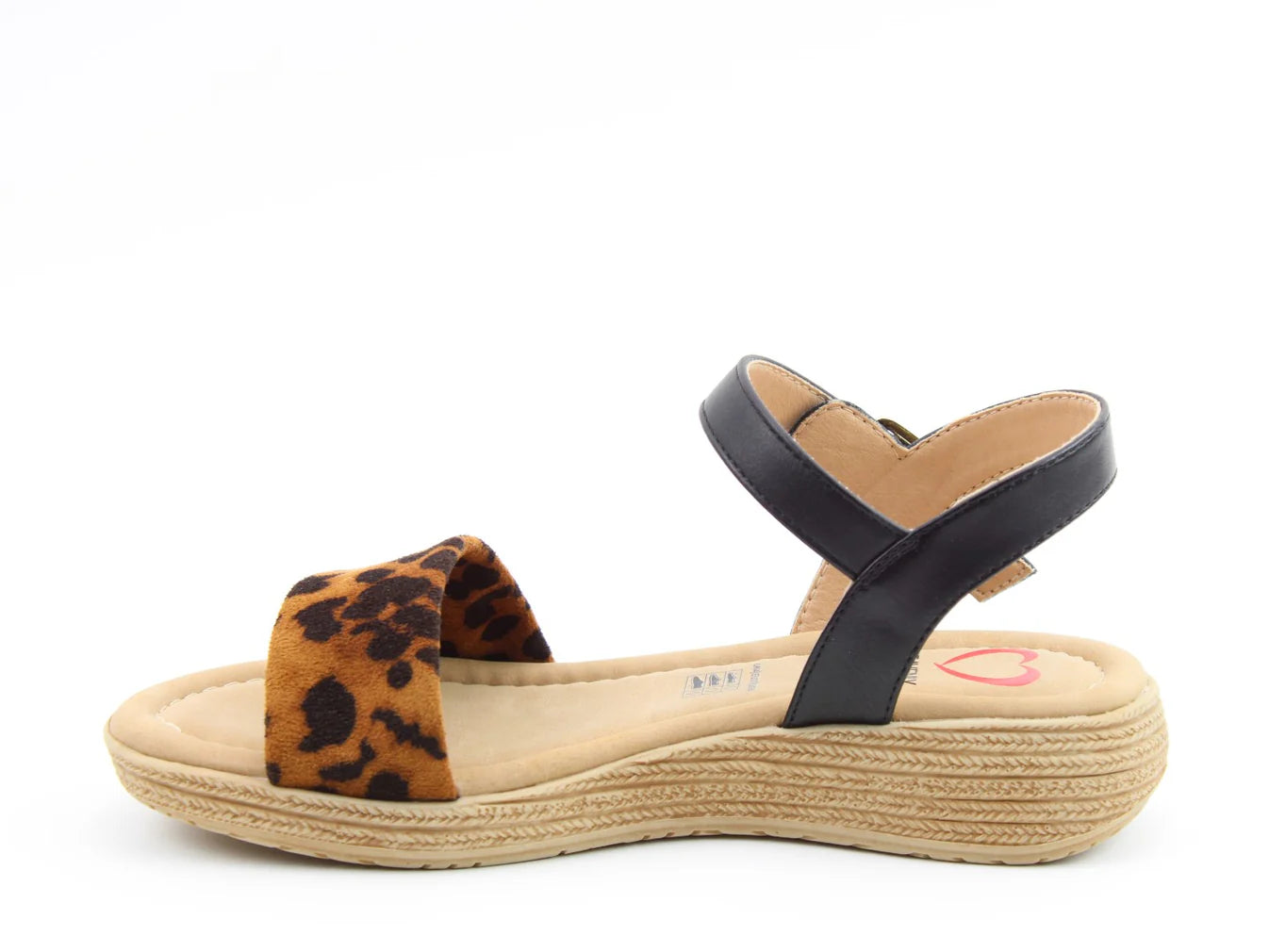 Sara Sandals - Black/Leopard