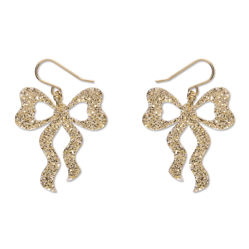 Bows Drop Earrings – Gold