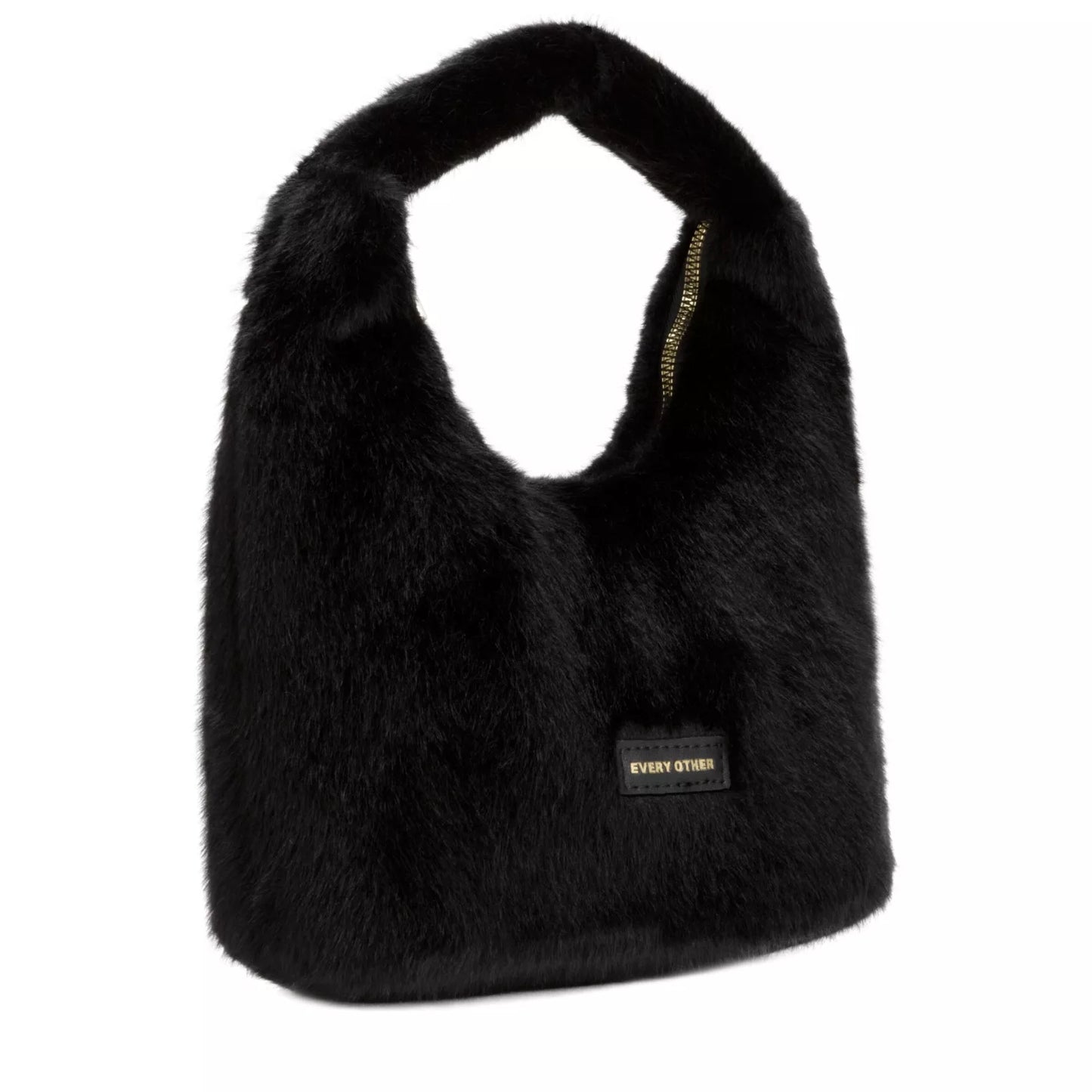 Faux Fur Scoop Grab Bag - Black