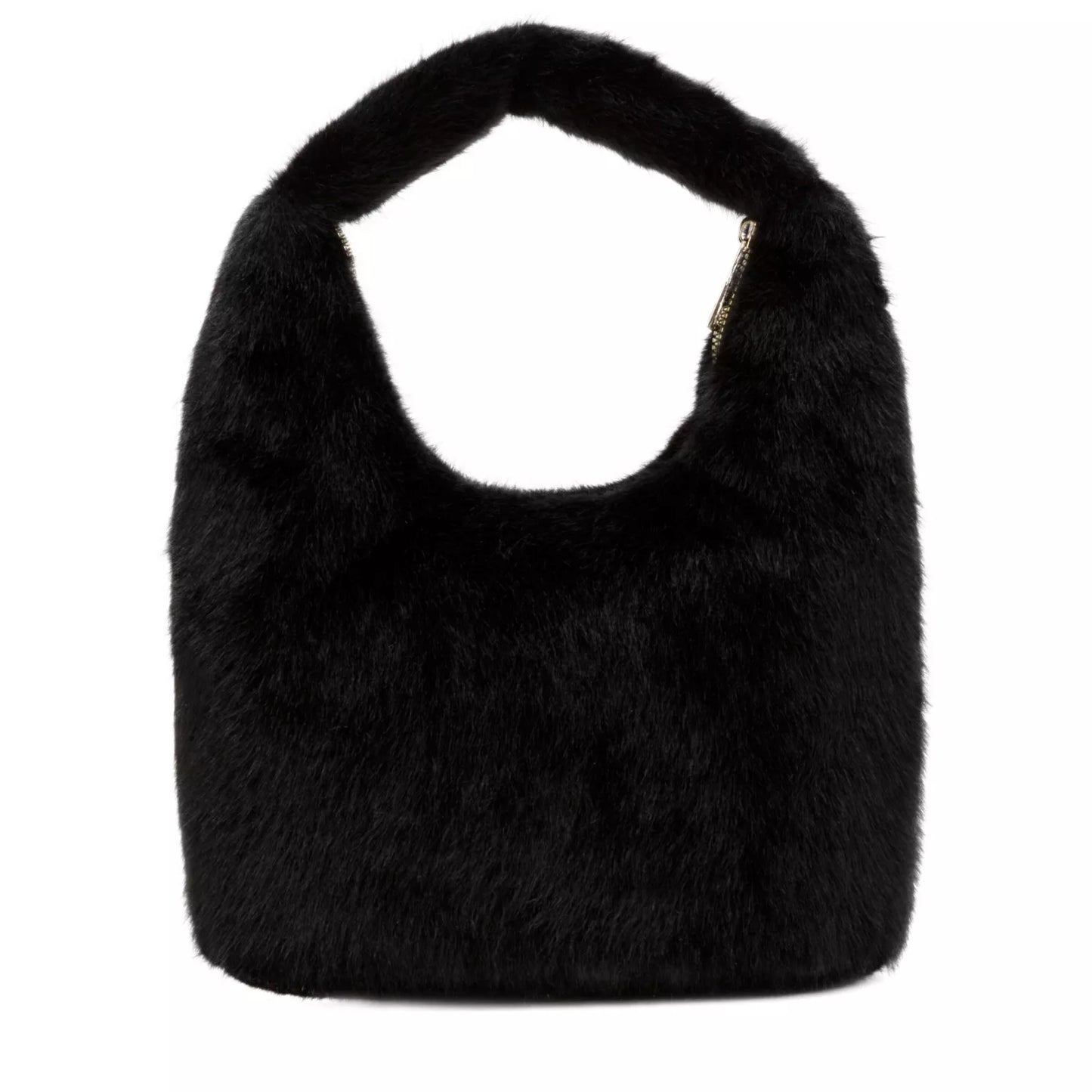 Faux Fur Scoop Grab Bag - Black