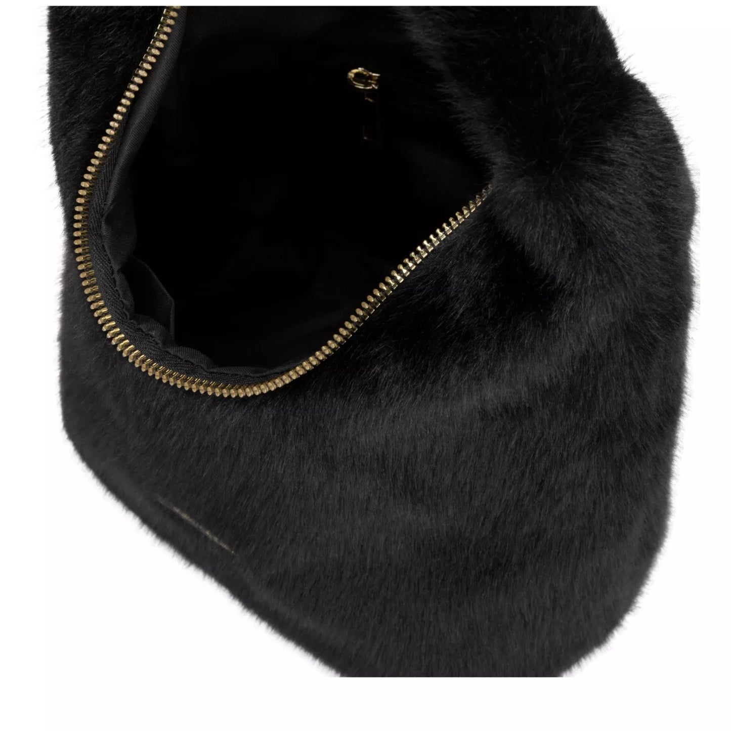 Faux Fur Scoop Grab Bag - Black