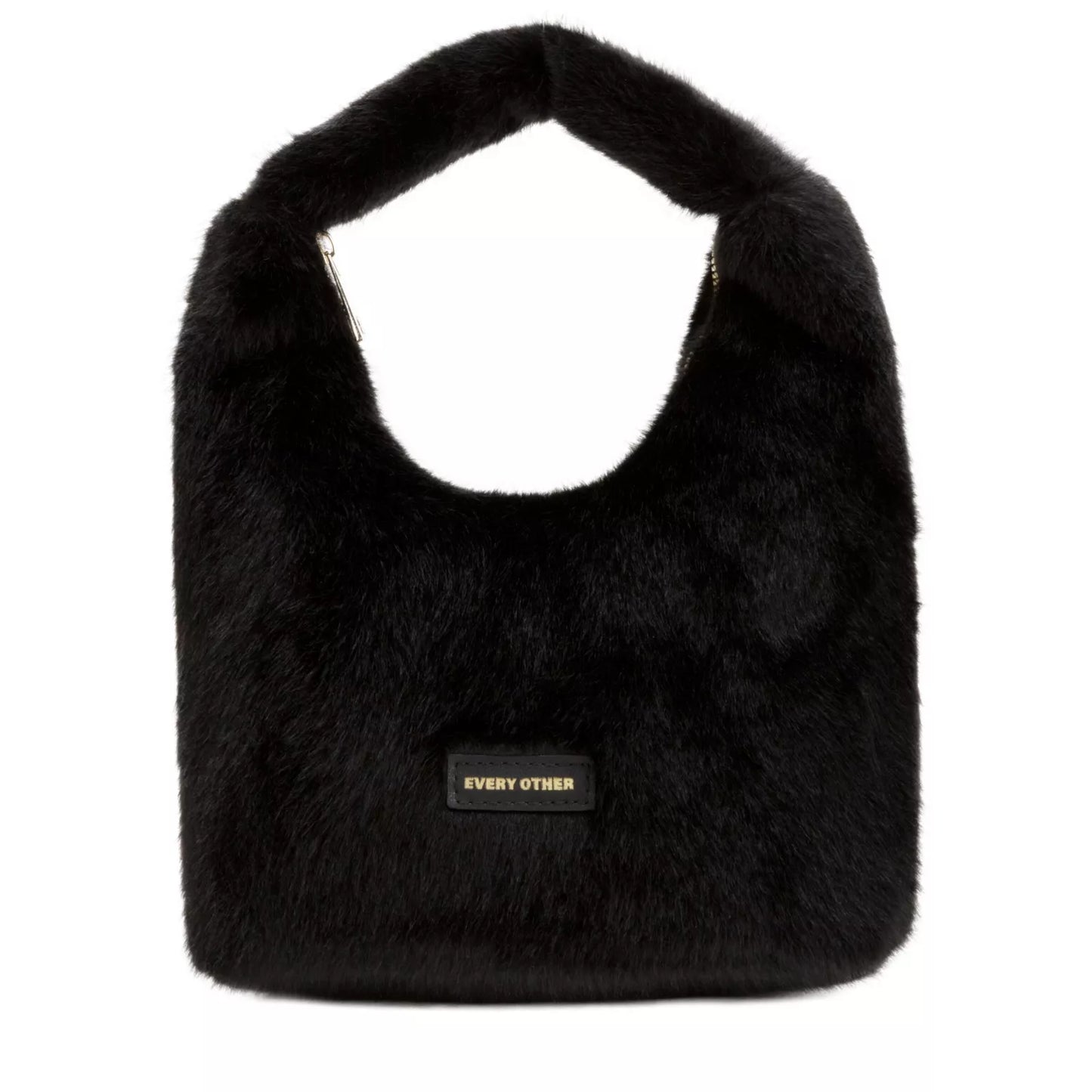 Faux Fur Scoop Grab Bag - Black