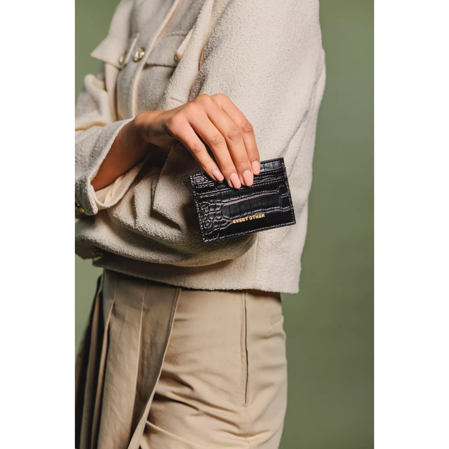Croc Card Holder - Black