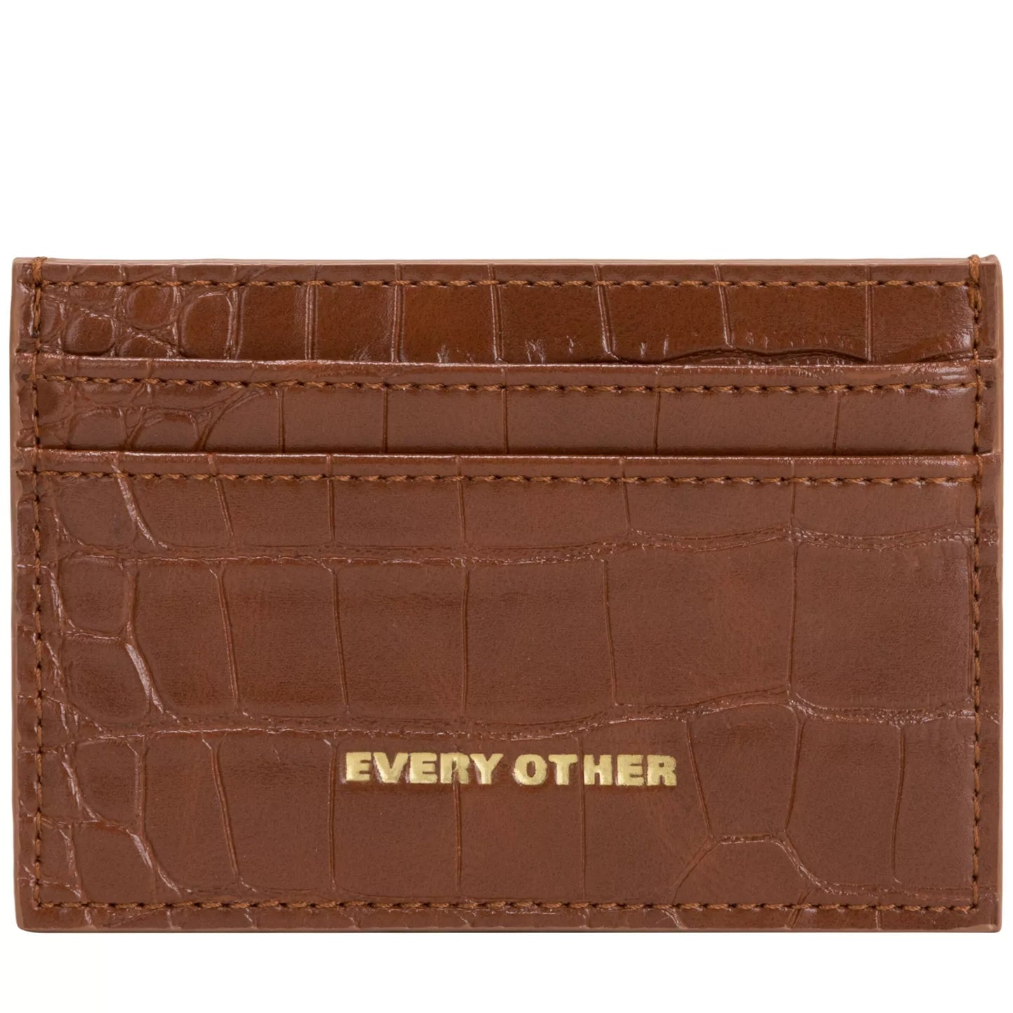 Croc Card Holder - Tan