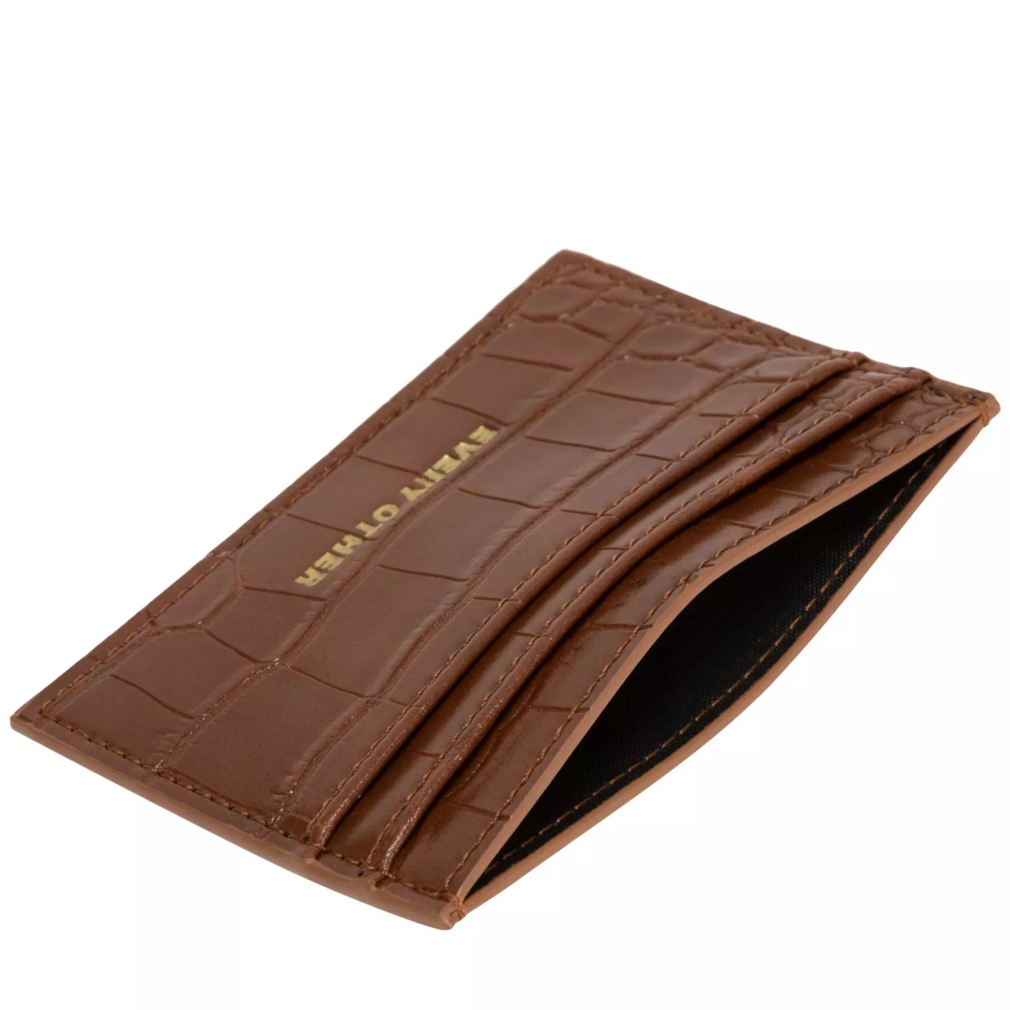 Croc Card Holder - Tan