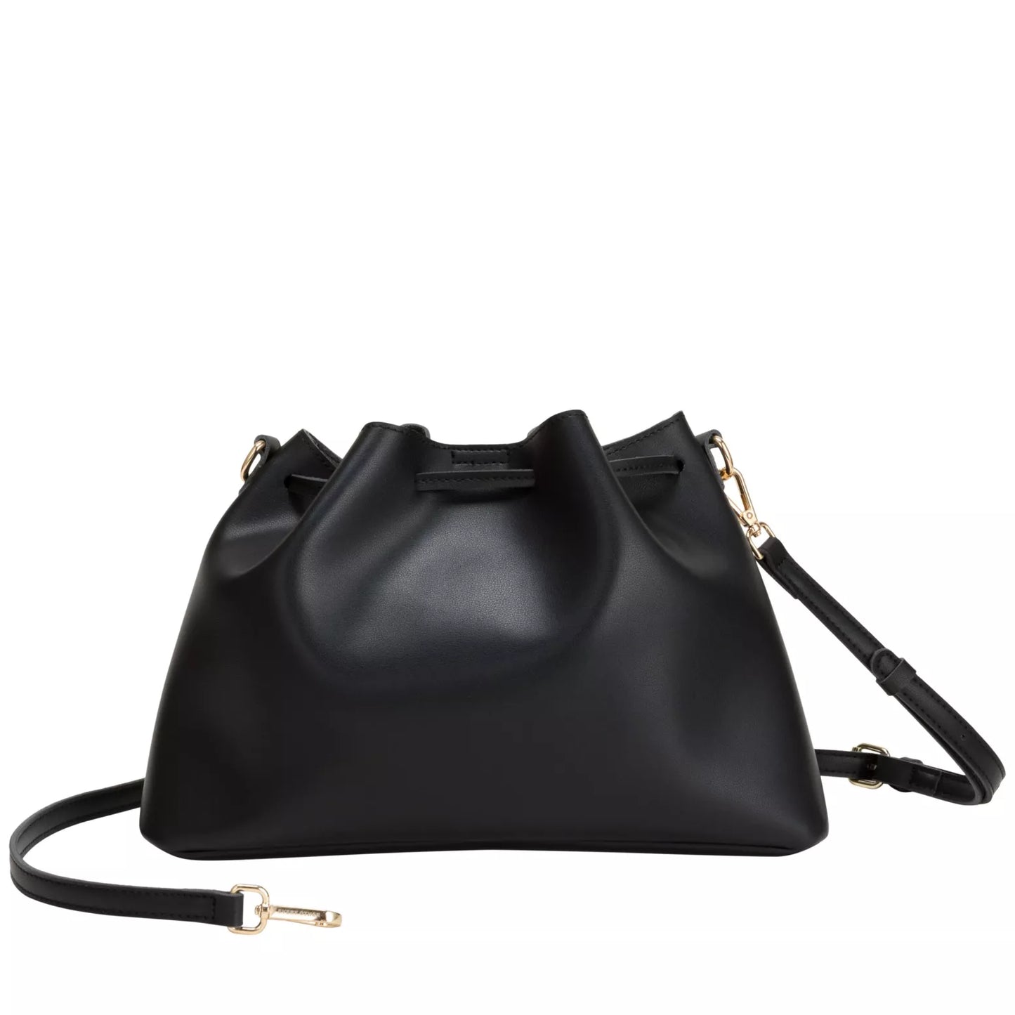 Drawstring Shoulder Crossbody Bag - Black