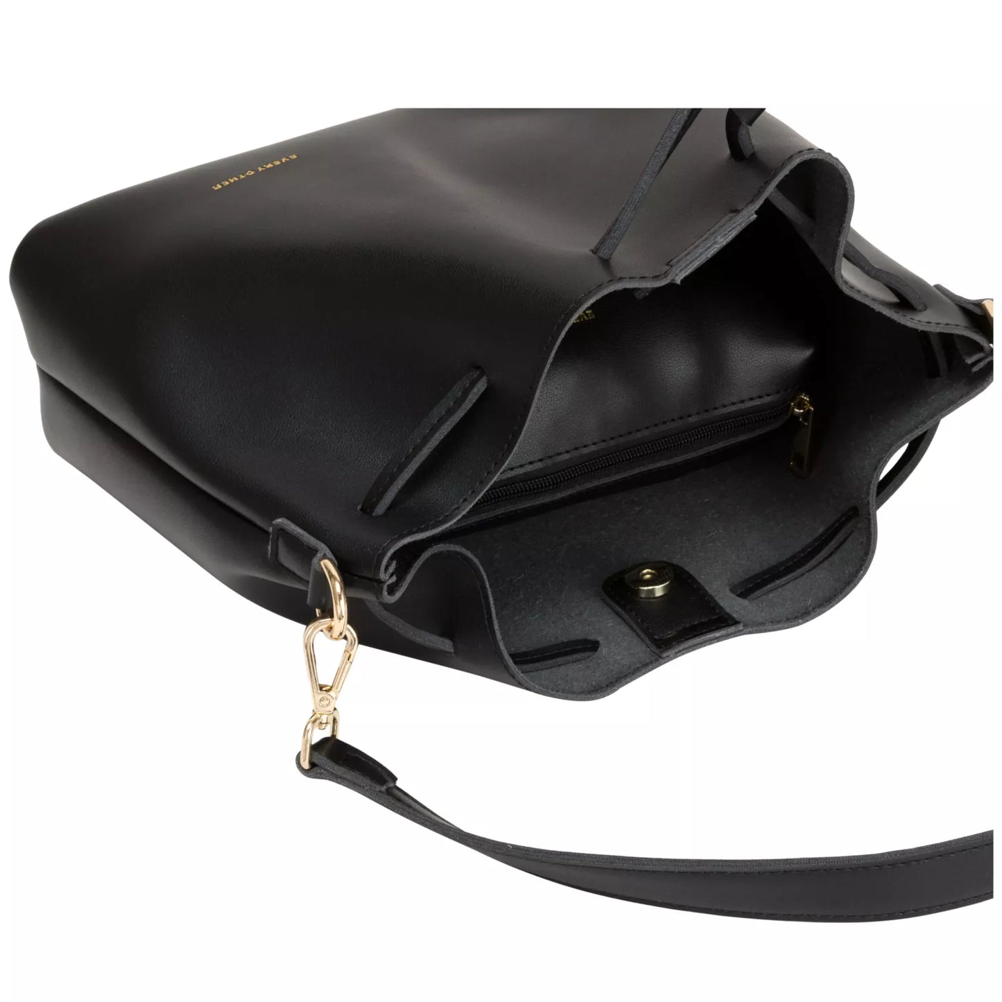 Drawstring Shoulder Crossbody Bag - Black