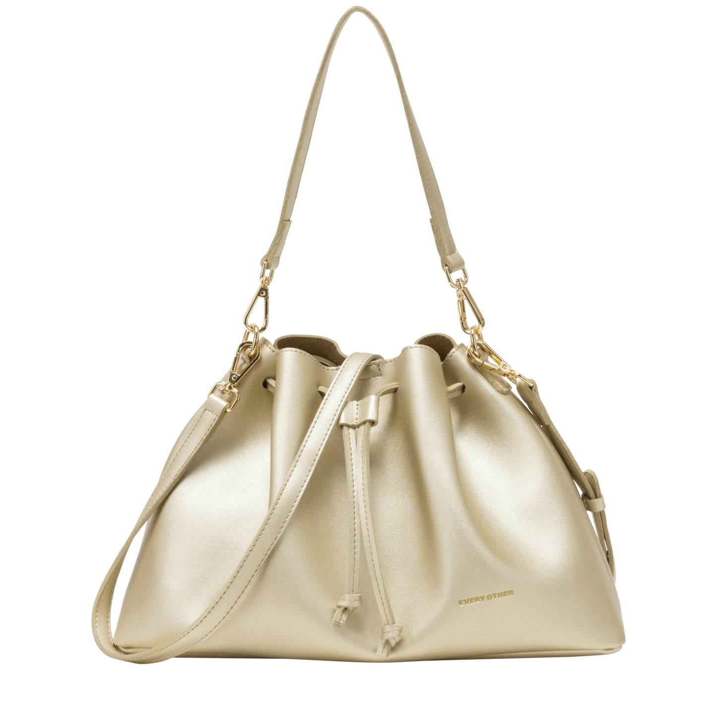 Drawstring Shoulder Cross Body - Gold
