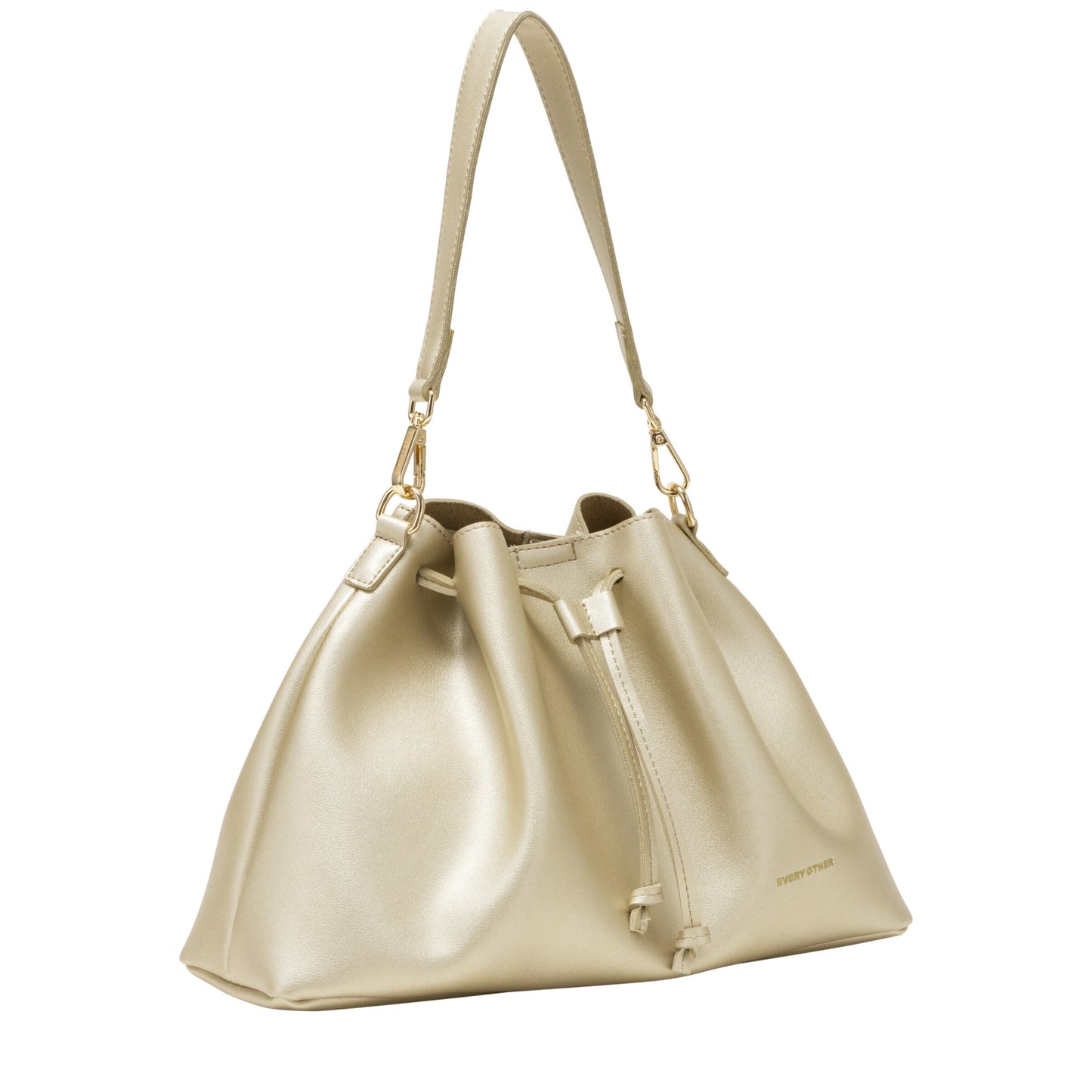 Drawstring Shoulder Cross Body - Gold