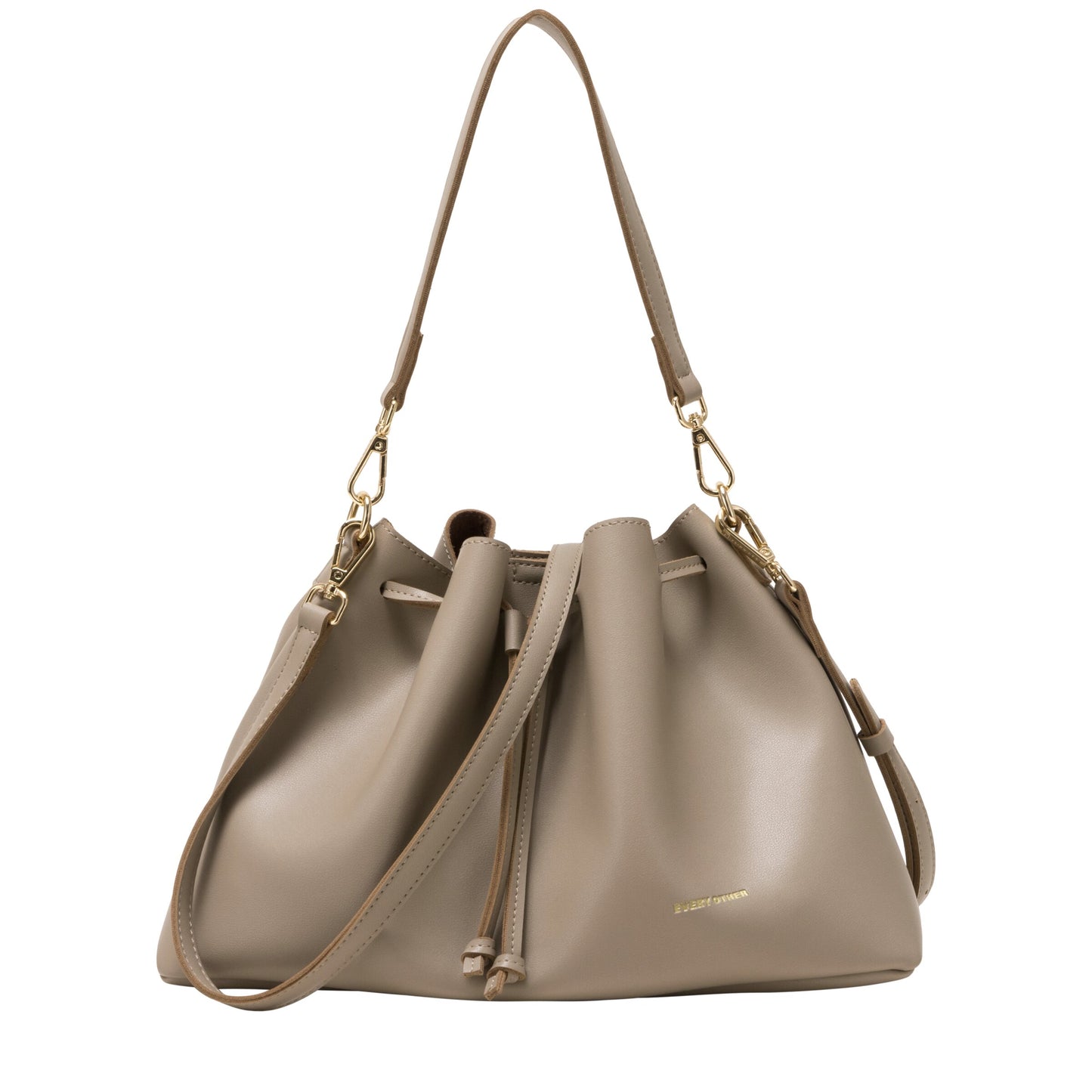 Drawstring Shoulder Cross Body - Taupe