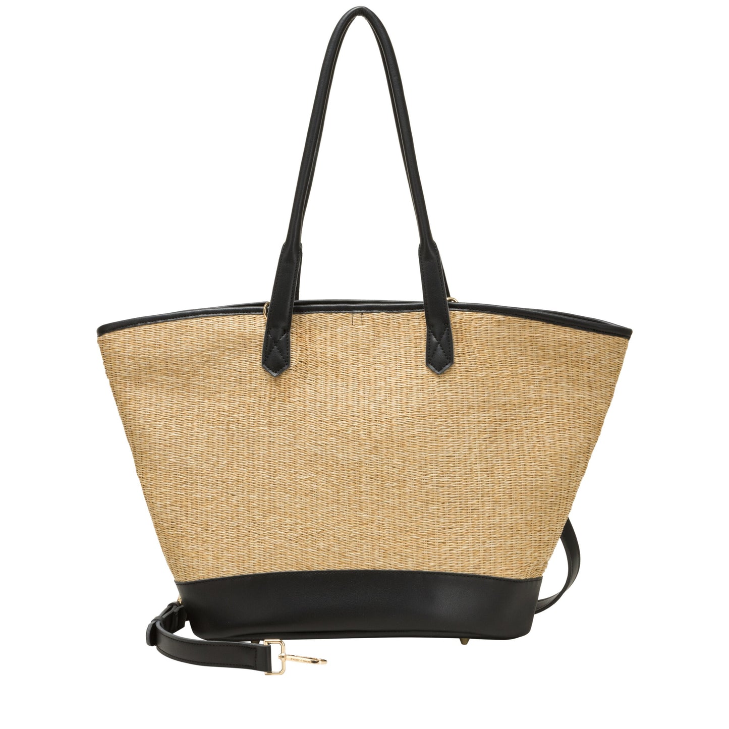Large Straw Tote Bag - Black
