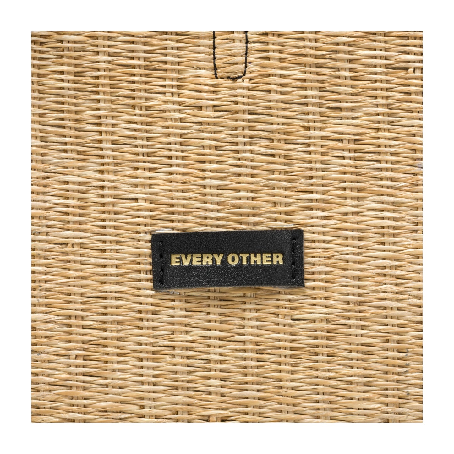 Large Straw Tote Bag - Black