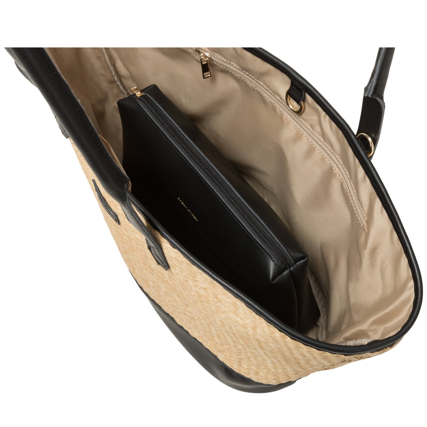 Large Straw Tote Bag - Black