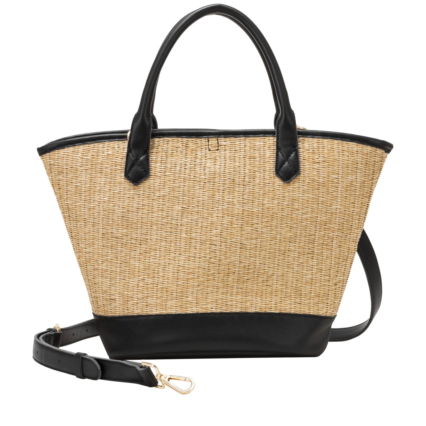 Straw Grab Bag - Black