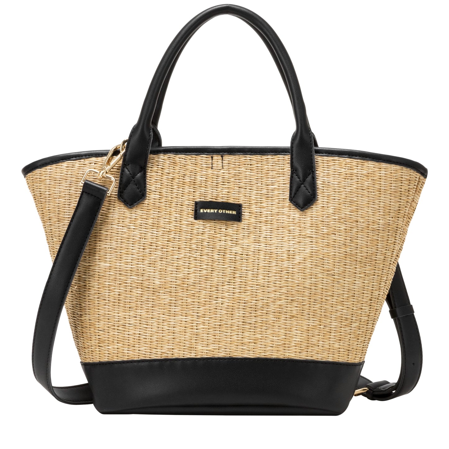 Straw Grab Bag - Black