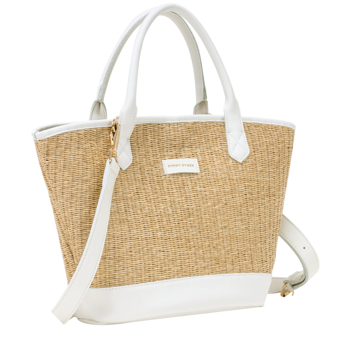 Straw Grab Bag - White