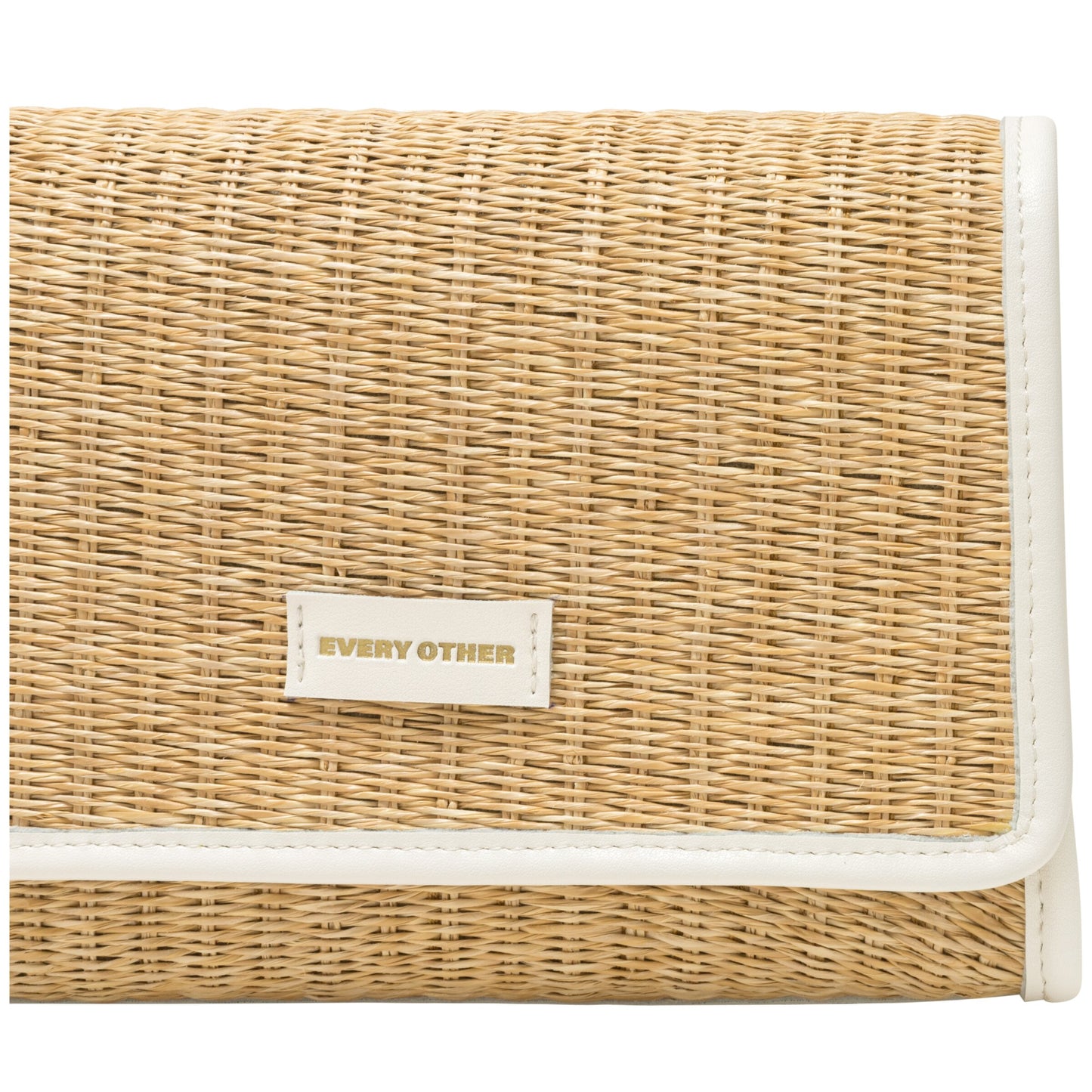 Straw Flap Over Cross Body Bag - White