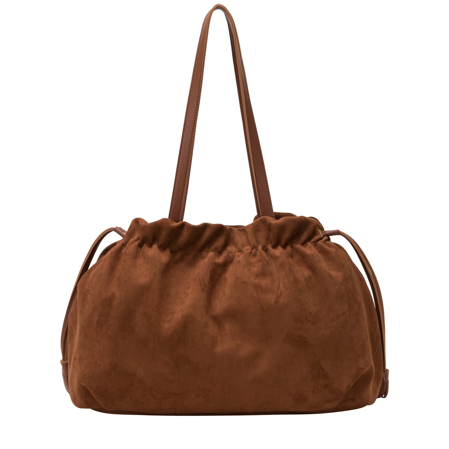 Drawstring Tassle Shoulder Bag - Brown