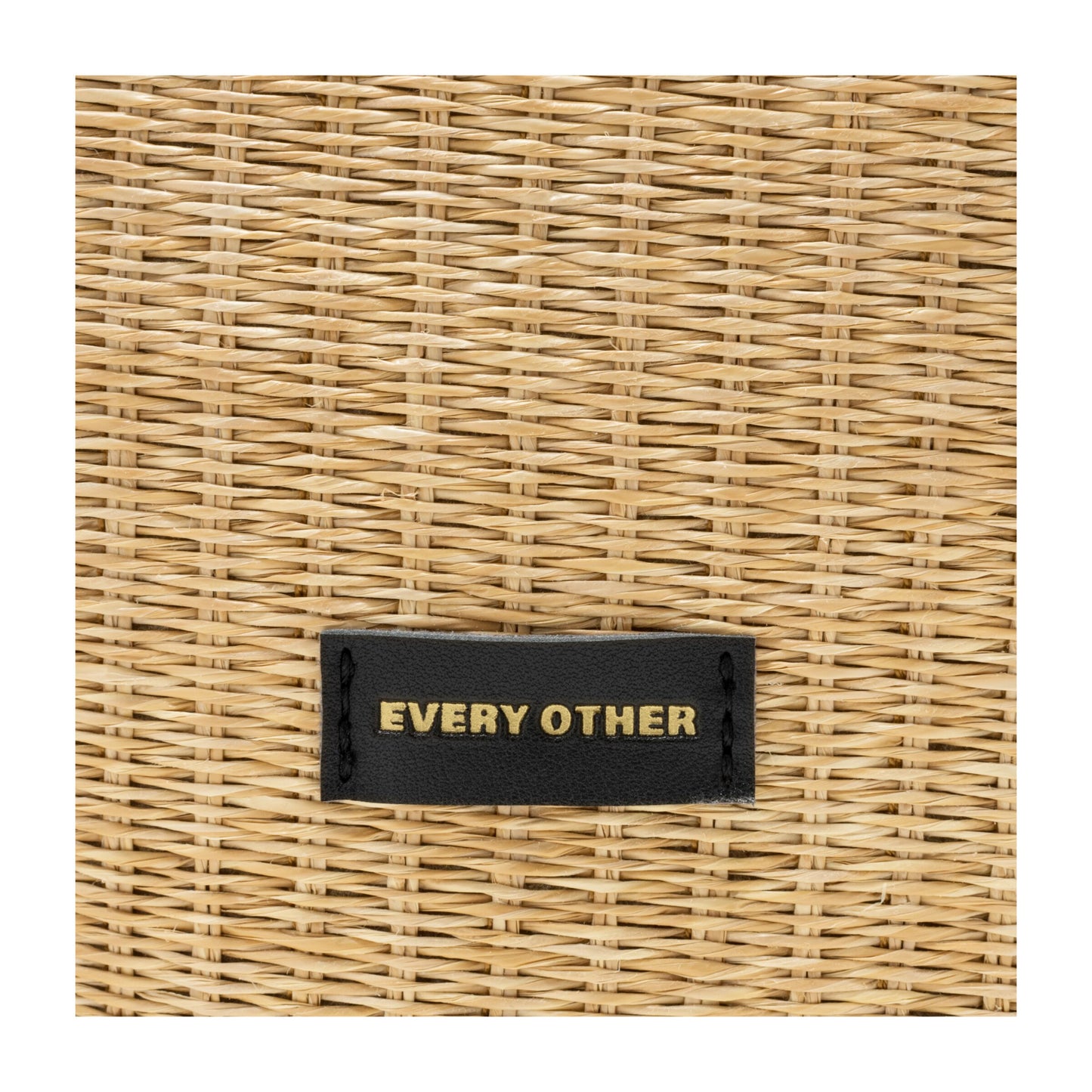 Straw Curve Top Shoulder Bag - Black