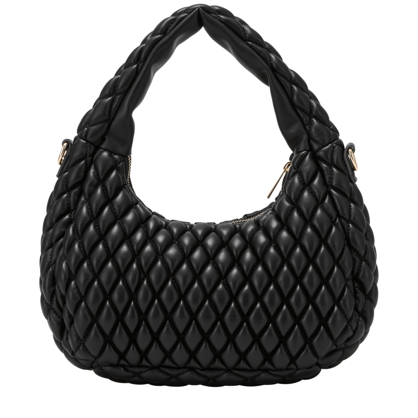 Quilted Grab/Cross Body Bag - Black