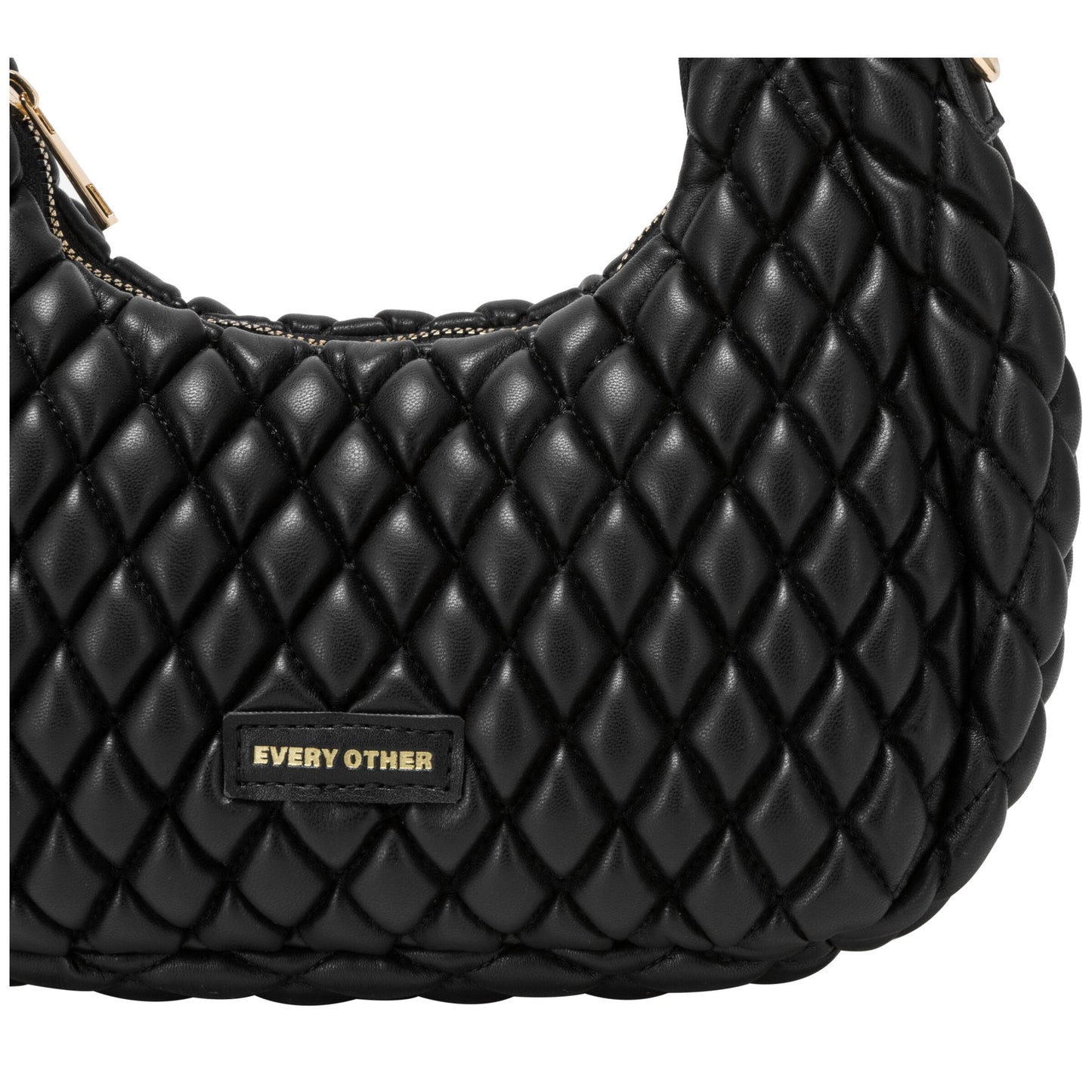 Quilted Grab/Cross Body Bag - Black