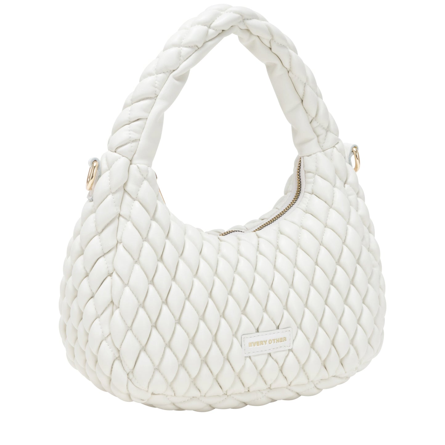 Quilted Grab/Cross Body Bag - White