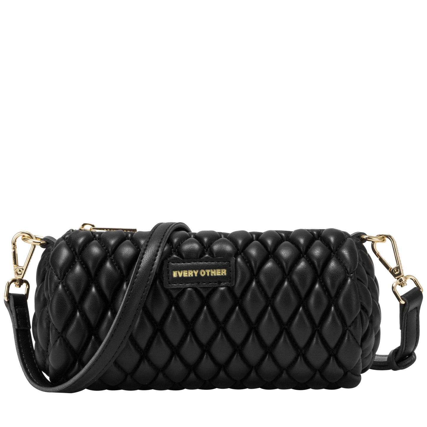 Quilted Barrel Bag - Black