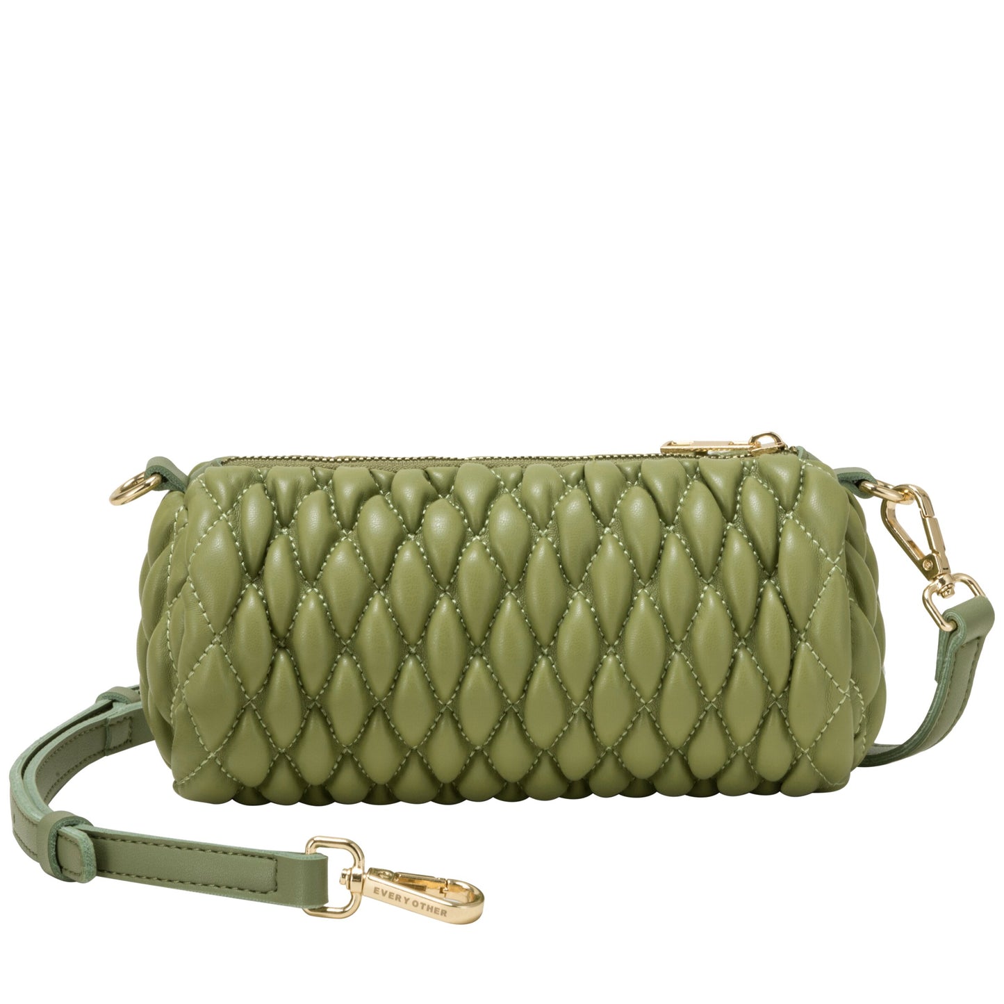 Quilted Barrel Bag - Olive