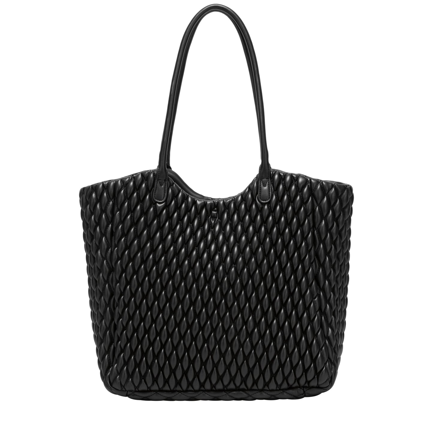 Large Quilted Tote Bag - Black