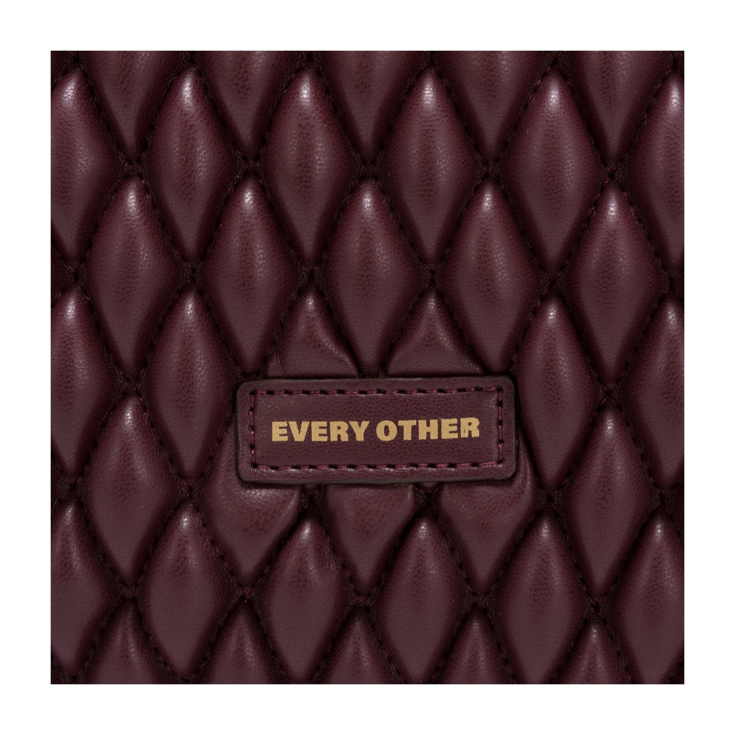 Large Quilted Tote Bag - Burgundy