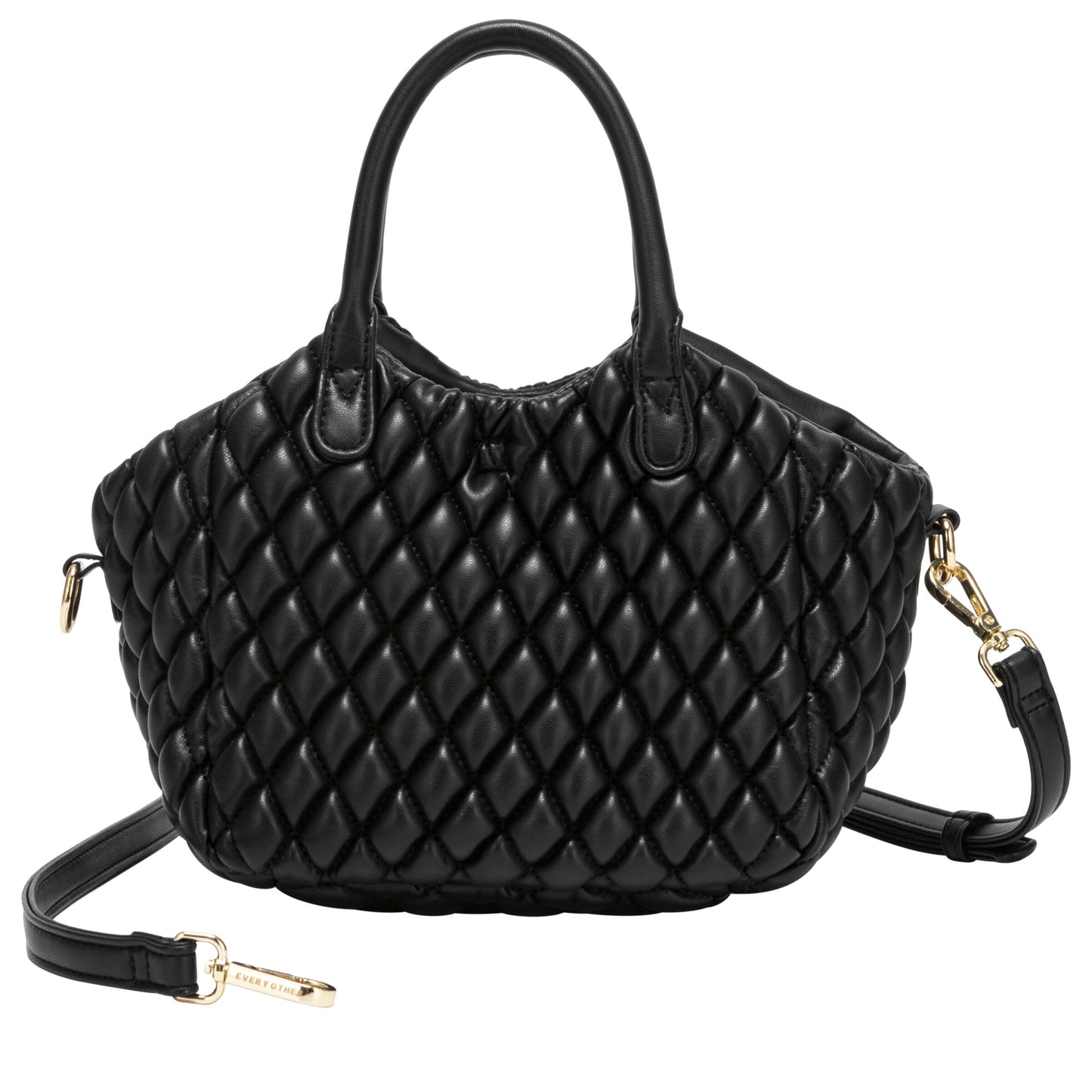 Quilted Grab Cross Body Bag - Black