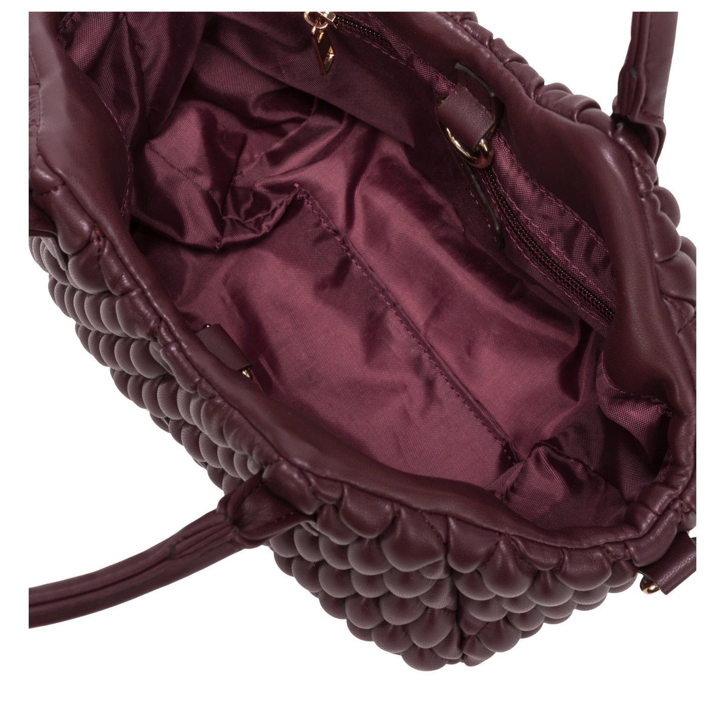 Quilted Grab Cross Body Bag - Burgundy