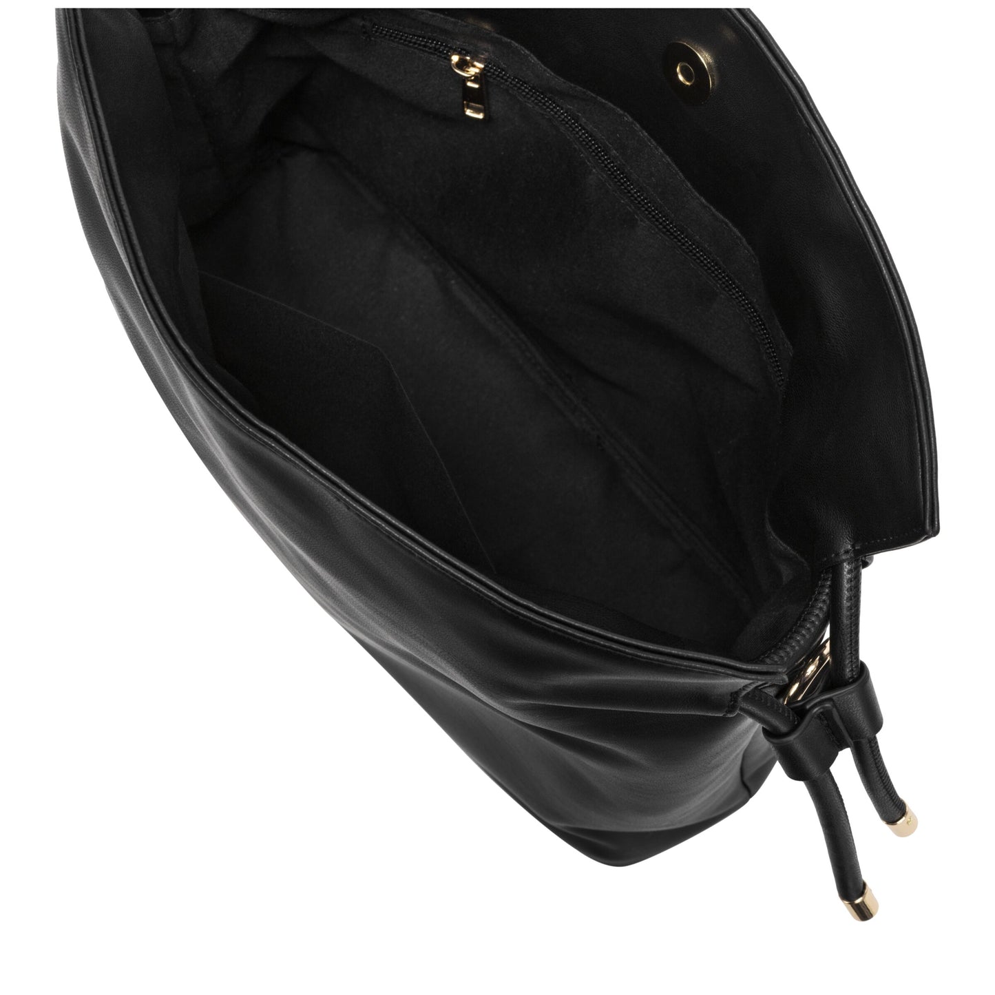 Draw String Shoulder Cross Body Bag - Black