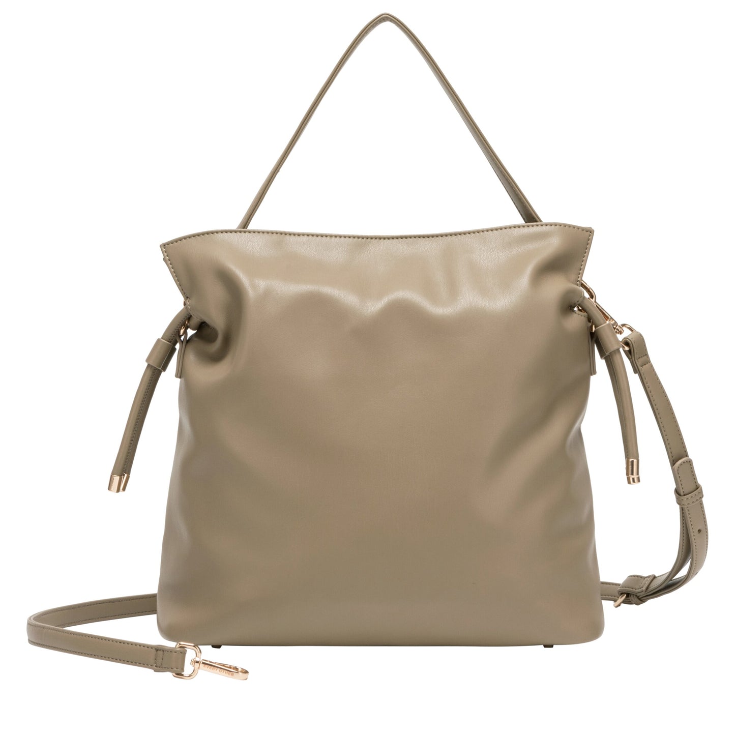 Draw String Shoulder Cross Body Bag - Taupe