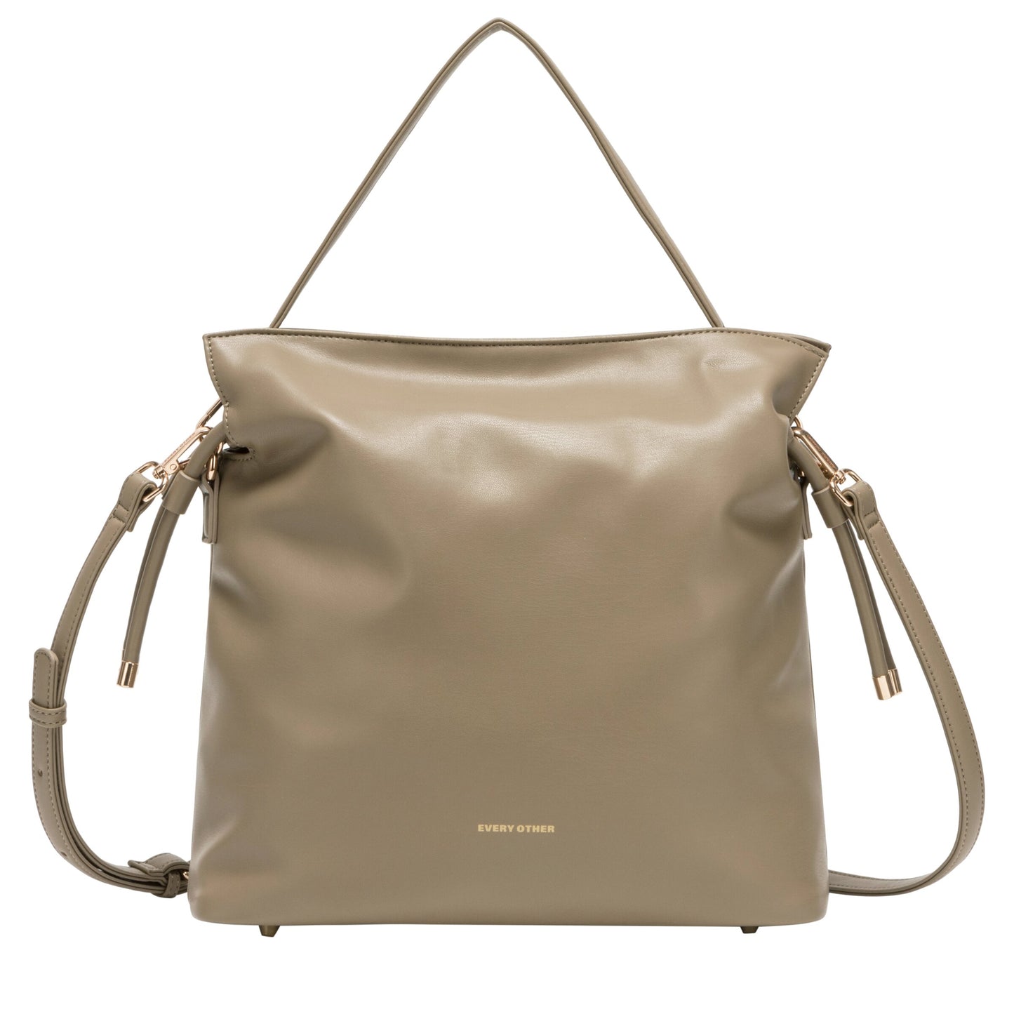 Draw String Shoulder Cross Body Bag - Taupe