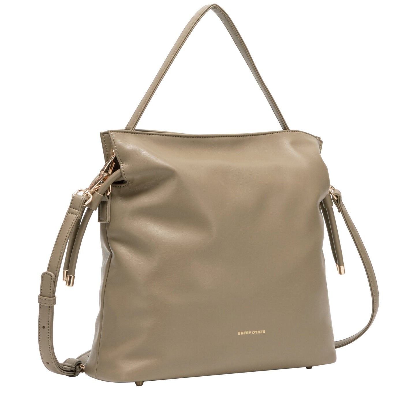 Draw String Shoulder Cross Body Bag - Taupe