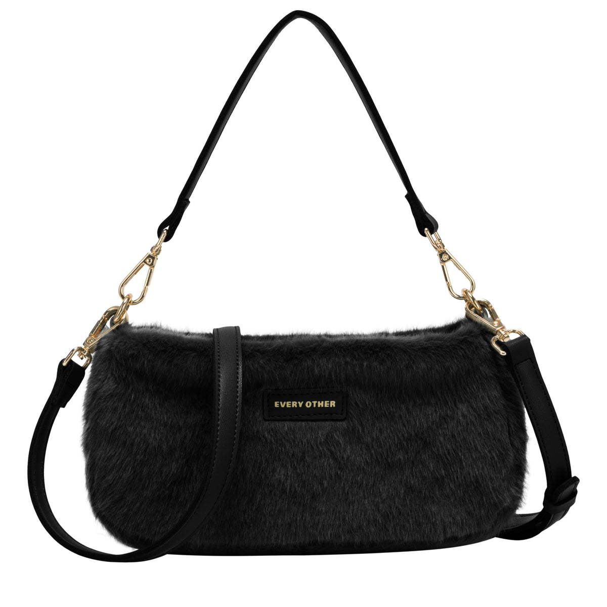 Baguette Cross Body Shoulder Bag - Black