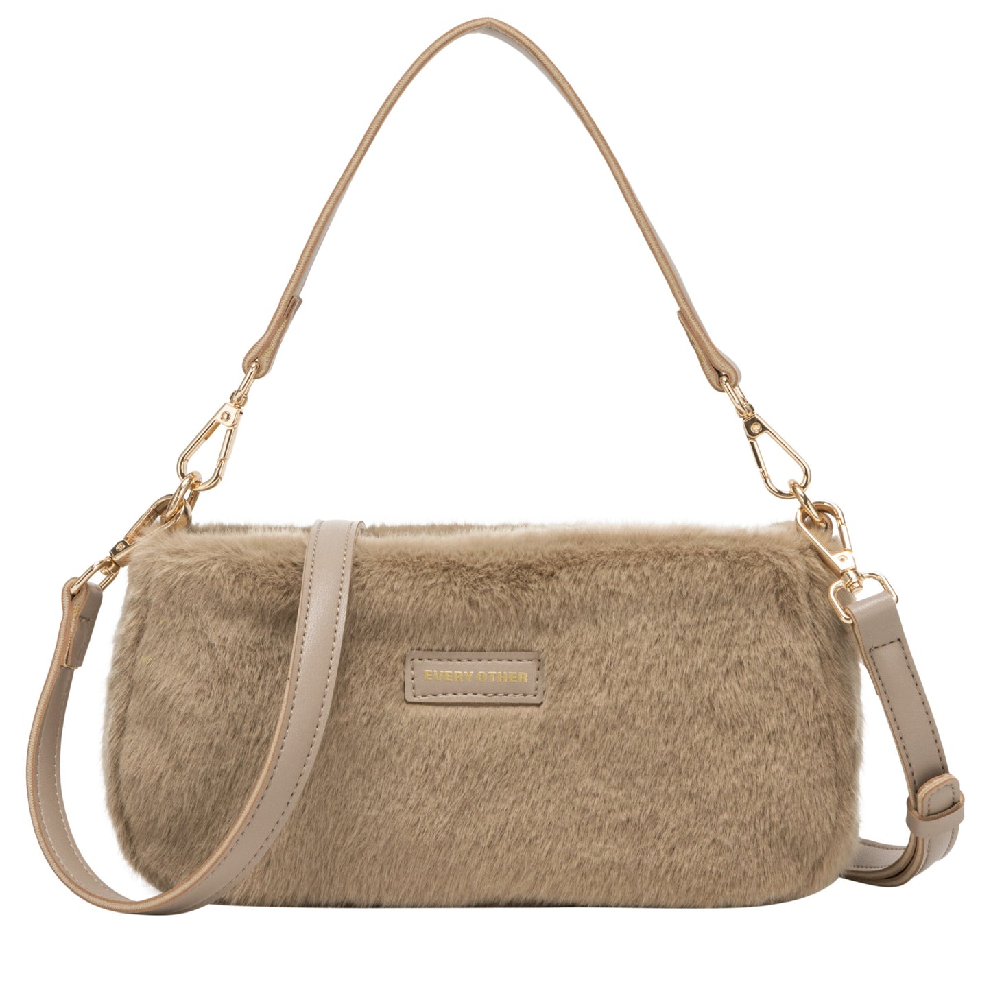 Baguette Cross Body Shoulder Bag - Taupe