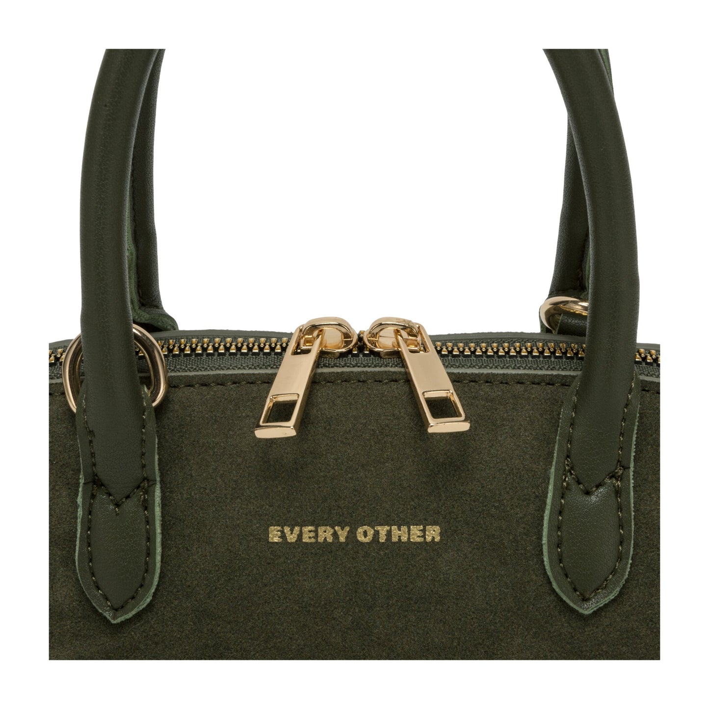 Suede Effect Bowling Bag - Khaki